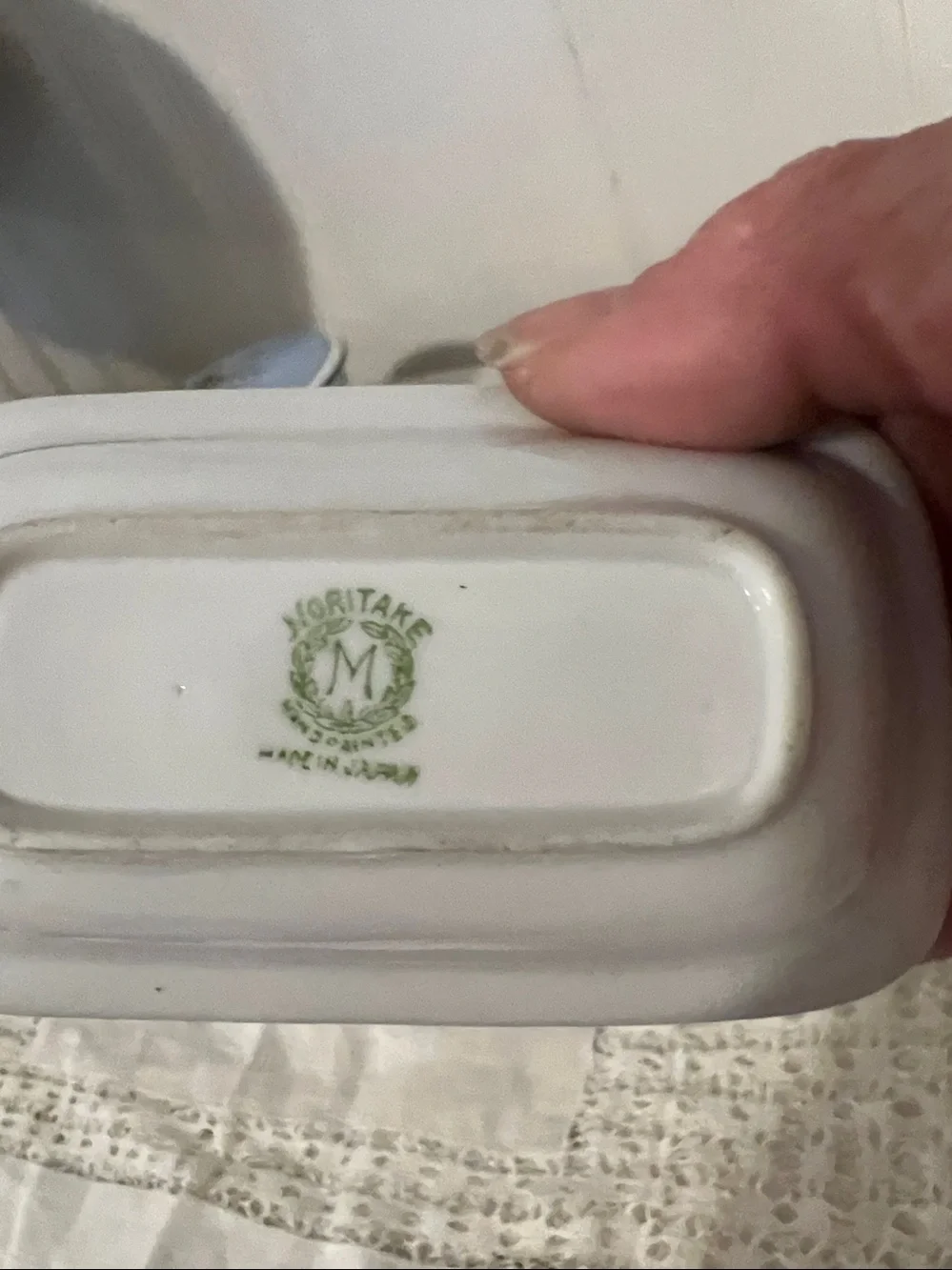 Vintage Noritake Japan hand painted vanity set dogwood butterfly